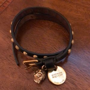 Authentic Alexander McQueen Black Leather Wrap